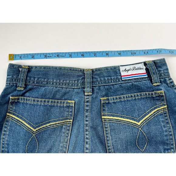 VTG 1980s Angel Britches Blue Cotton Denim High Rise Slim Straight Leg Jeans W25 - Picture 10 of 10